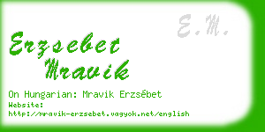 erzsebet mravik business card