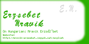 erzsebet mravik business card